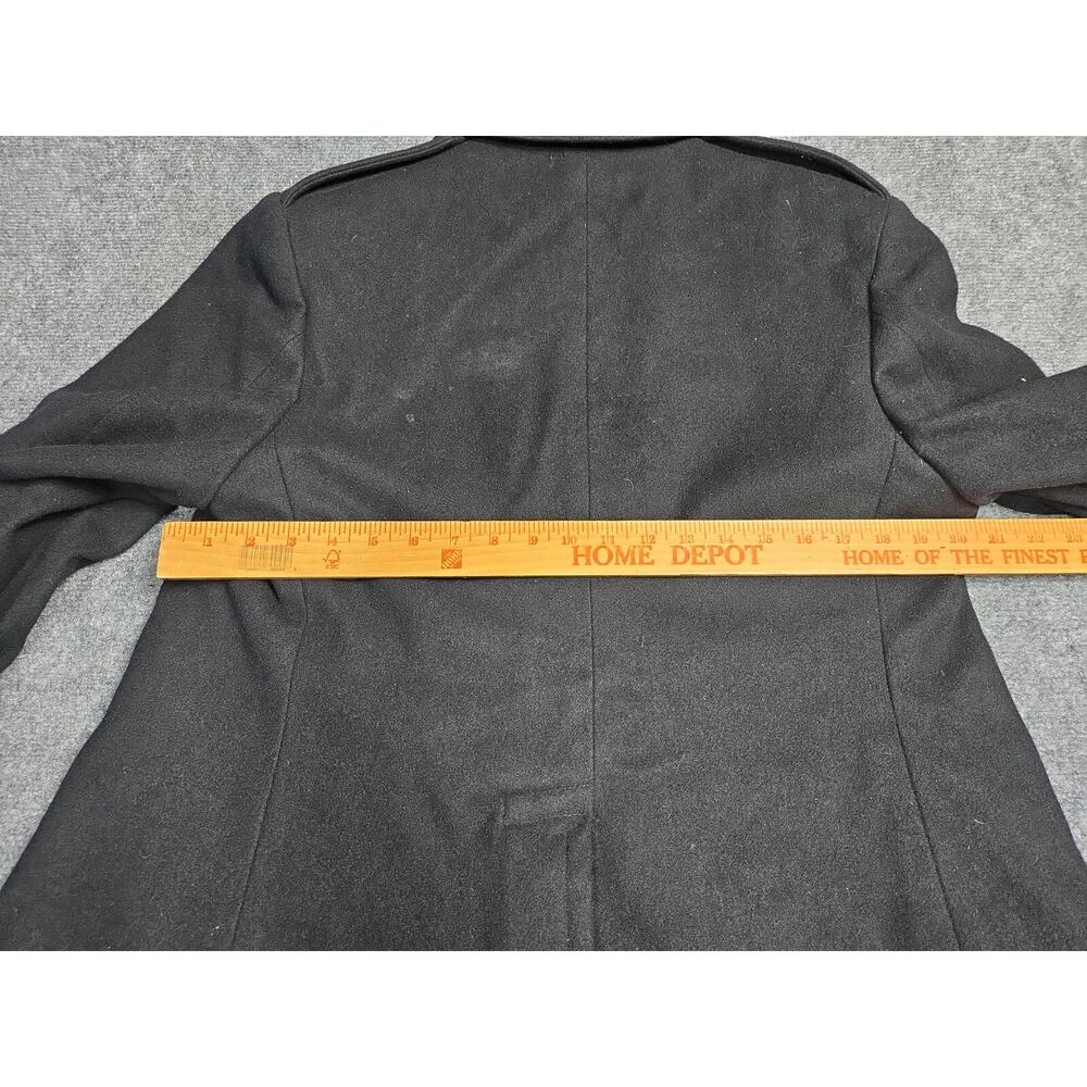 Military Peacoat Womens 16 R Black Wool OverCoat Crown Clothing - Picture 9 of 12